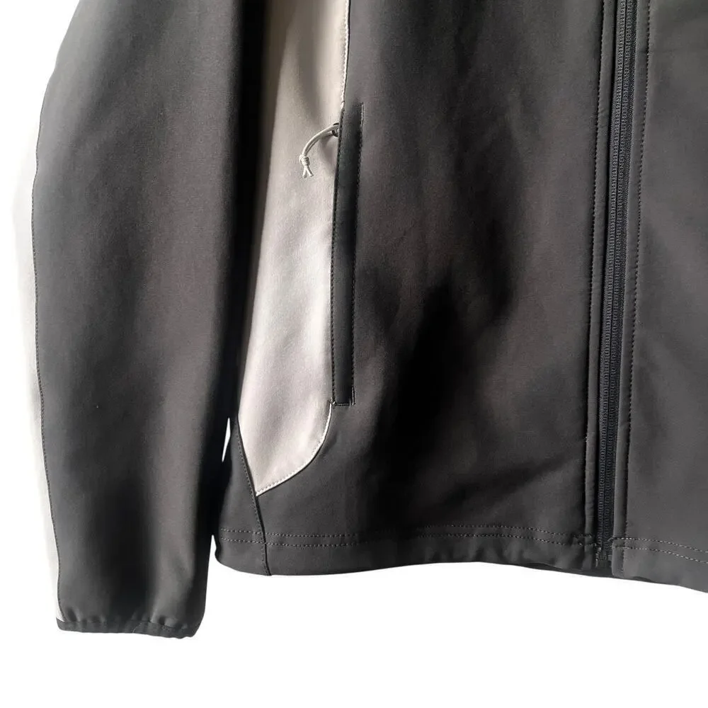 The North Face Jacket Mens Medium Charcoal/Gray WindWall Softshell  Green Trim